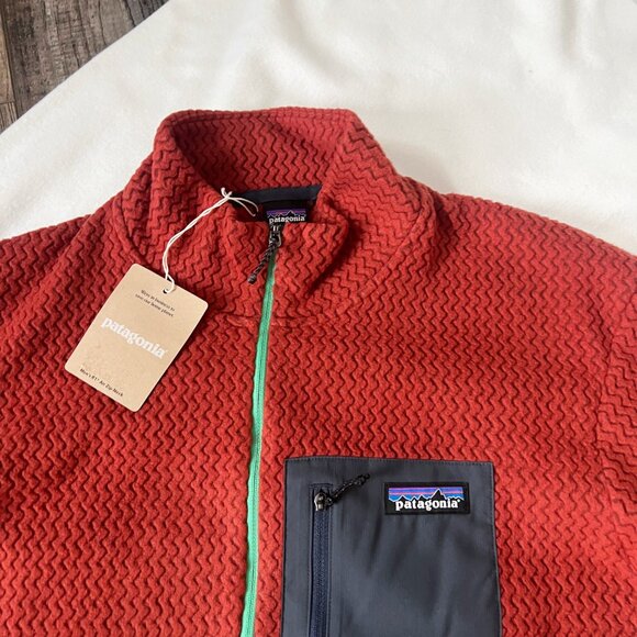 NWT Patagonia Men's XL R1 Air Zip Neck Fleece Pullover Mangrove Red Lightweight - Picture 3 of 13